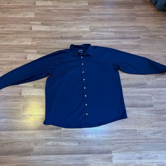 Stafford Tailored Culture | Performance Super Shirt | Navy Blue Men’s 18 ½ Neck, - Picture 1 of 10